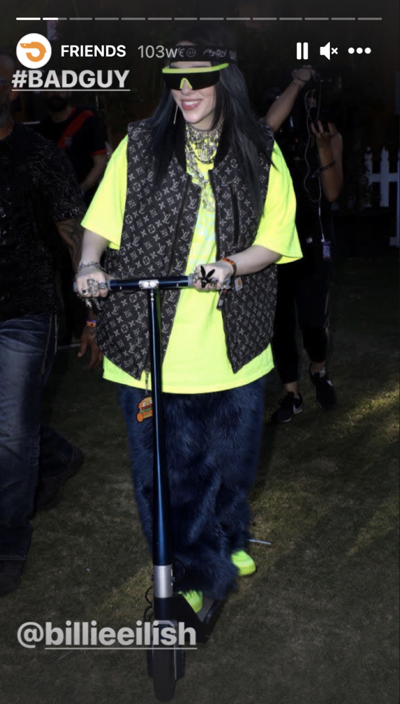 Billie Eilish riding Unagi Scooter